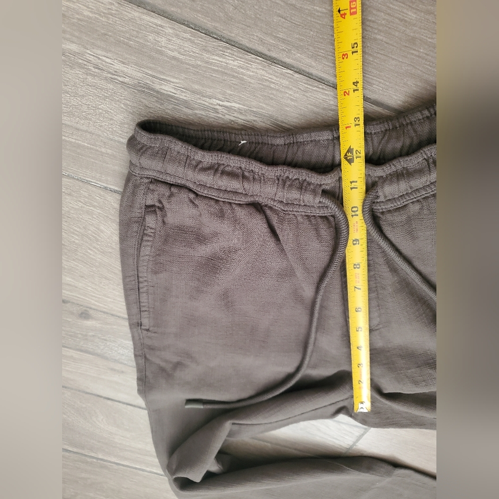 ZARA 100% cotton army olive green relaxed fit pull-on tapered casual pants - Picture 4 of 8